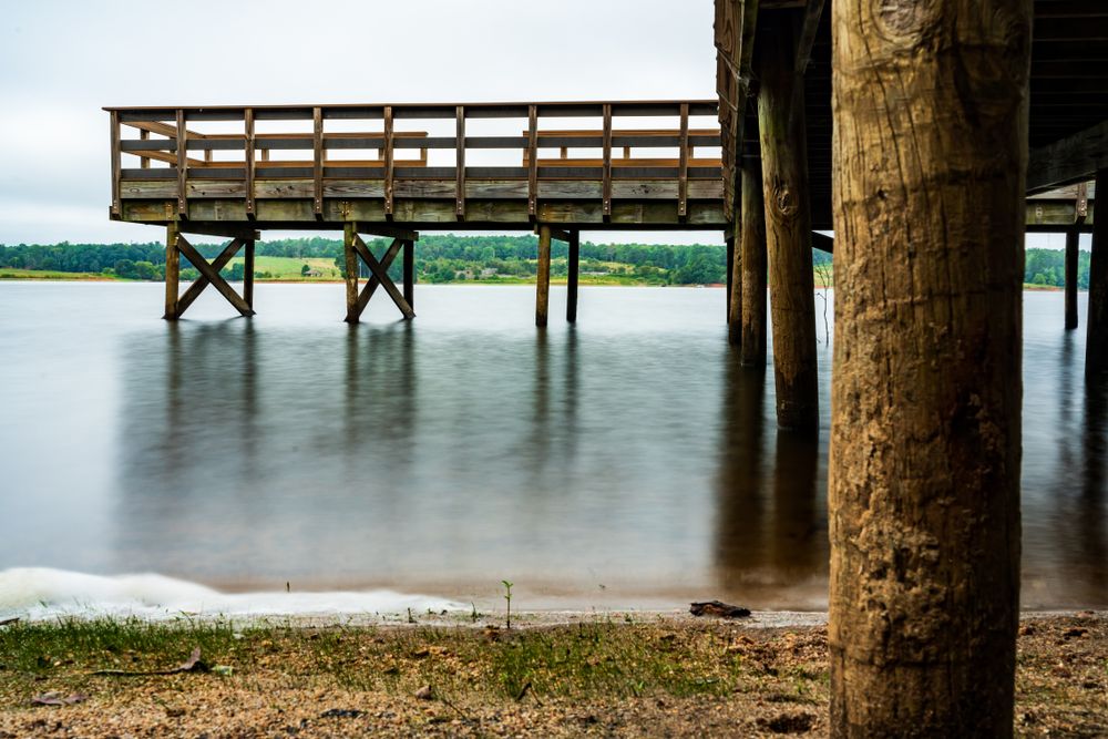 Lake Varner Reservoir's wooden dock