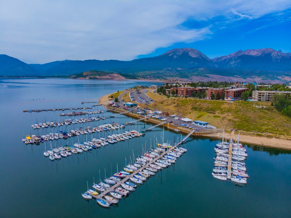 Aerial view of Dillon Marina