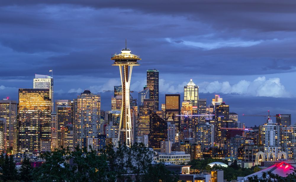 Night view of Seattle Space Needle