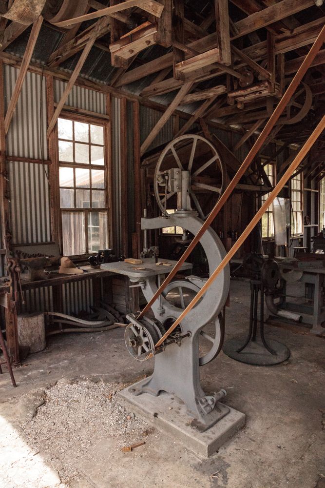 Interior of the small machine shop at Koreshan State Historic Site