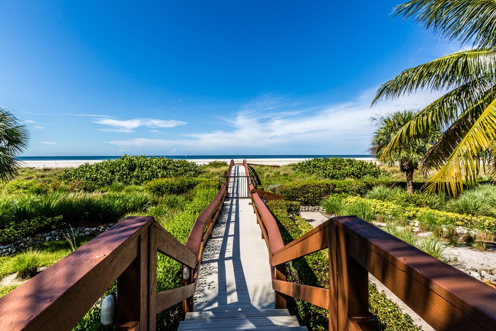 A boardwalk leading to the Marco Island beach