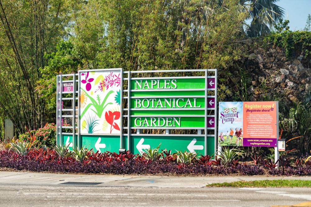 Signage of Naples Botanical Garden