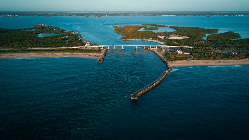 Aerial view of Sebastian Inlet State Park