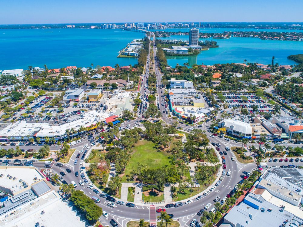 Aerial view of St. Armands Circle