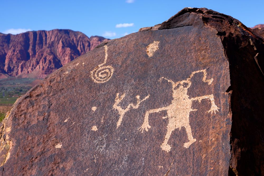 Close view of the Petroglyphs at Anasazi Ridge