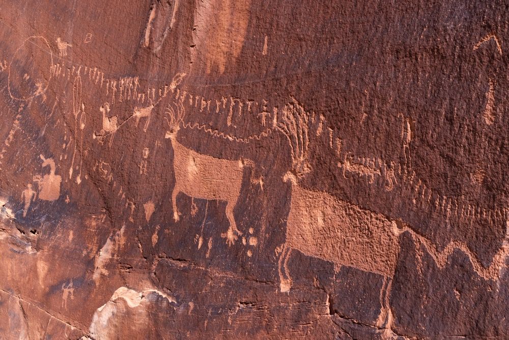 Procession panel petroglyph at Anasazi Ridge