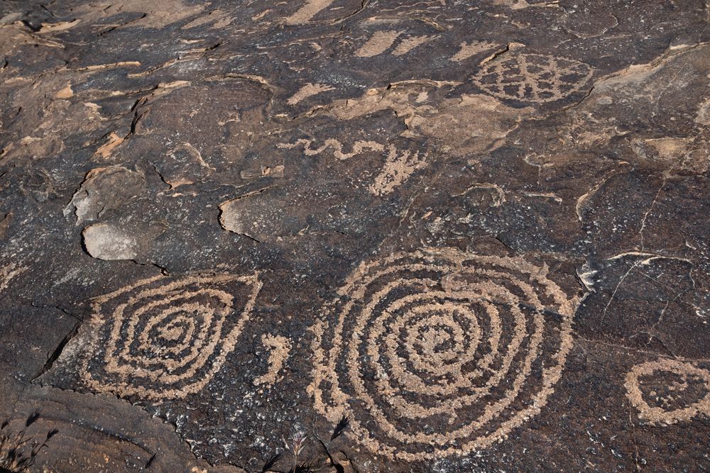 Spiral symbol the petroglyph at Anasazi Ridge