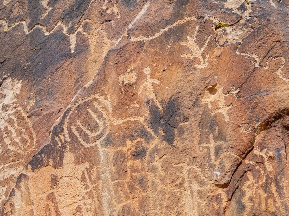 Petroglyph images at Bloomington Petroglyph Park