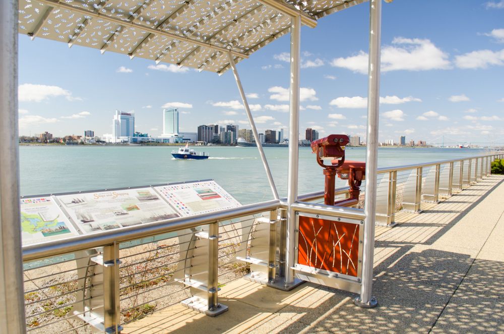 Binoculars at Detroit International RiverWalk
