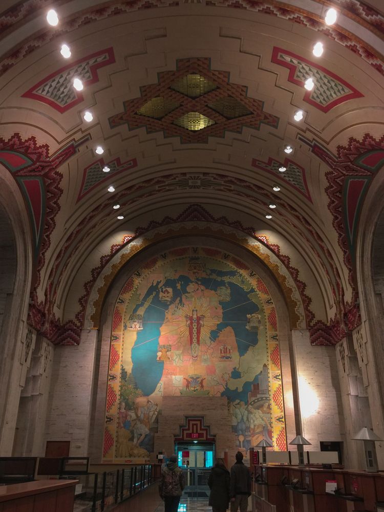 Murals in the Guardian Building's interior