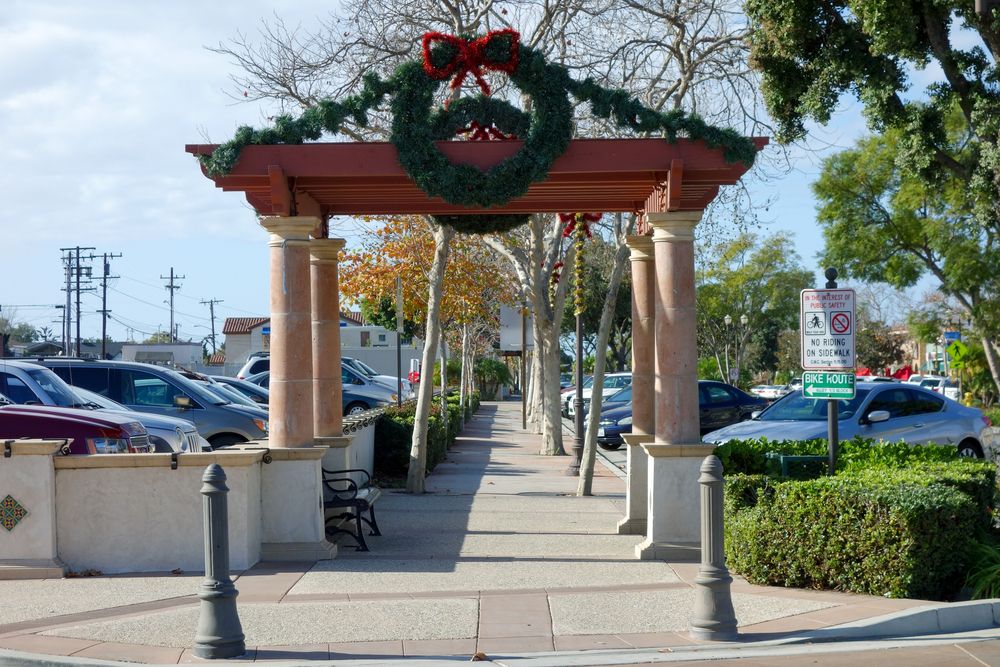 Christmas decorations along Ventura Boulevard.