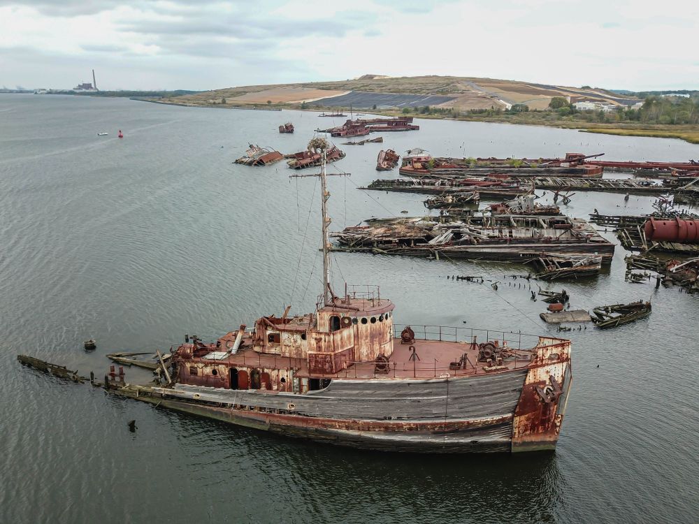 Shipwrecks at Staten Island Boat Graveyard