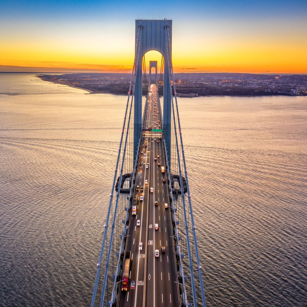 Aerial view of the Verrazzano-Narrows Bridge
