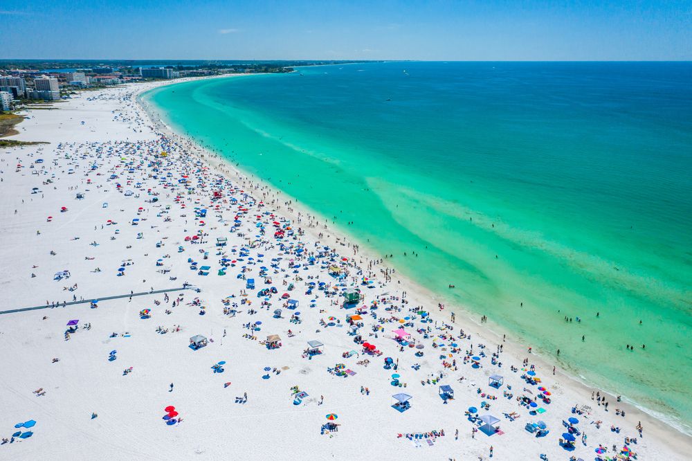 Aerial view of Siesta Key Beach