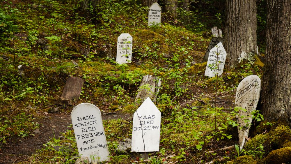 Headstones at Gold Rush Cemetery