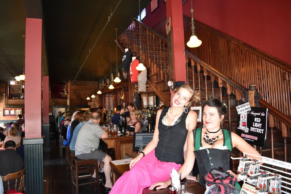People inside the Red Onion Saloon