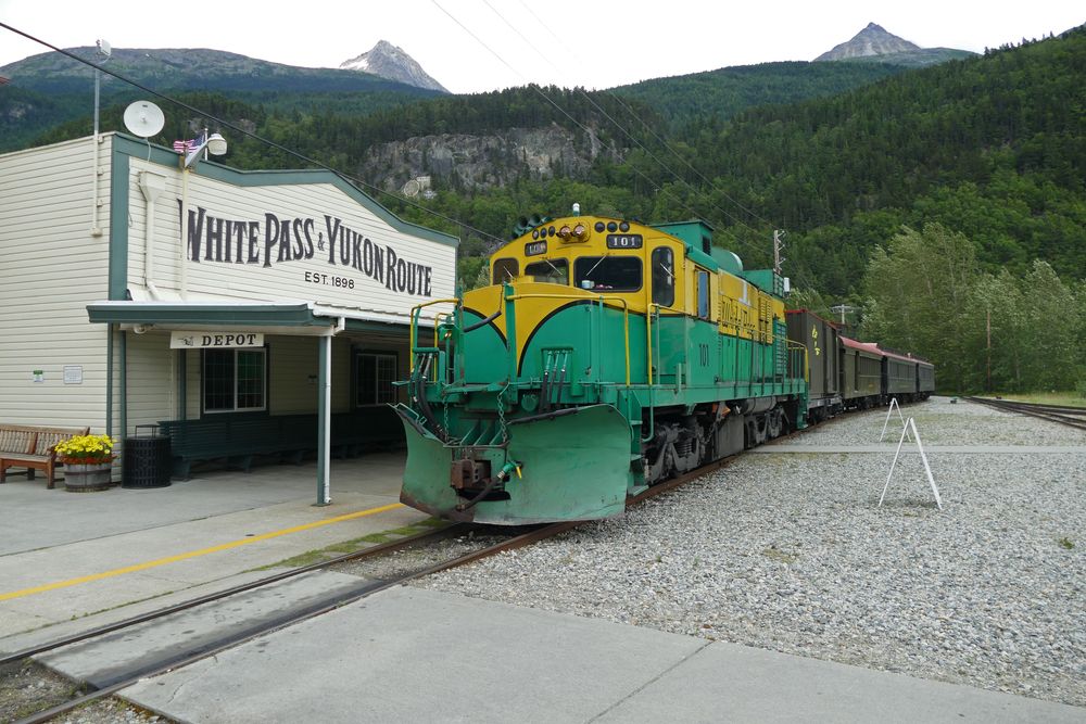 A green train for White Pass and Yukon Route