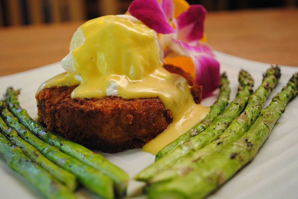 Crab cake Benedict in Siesta Key Oyster Bar