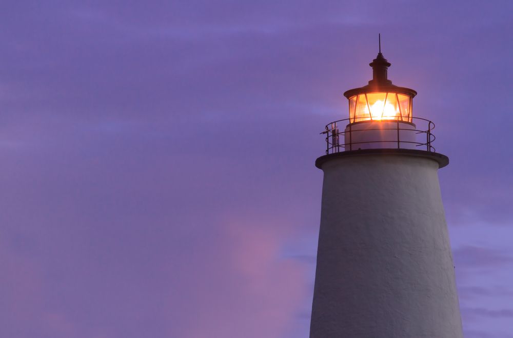The top of Ocracoke Lighthouse