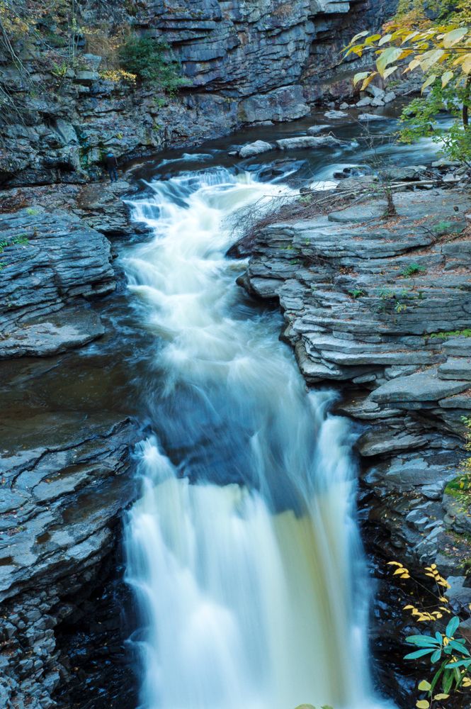 A waterfall at Nay Aug Park