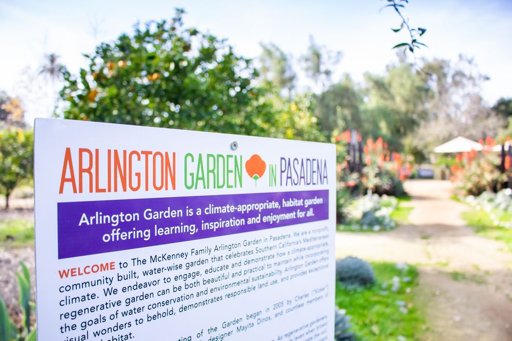 Signage of Arlington Garden in Pasadena