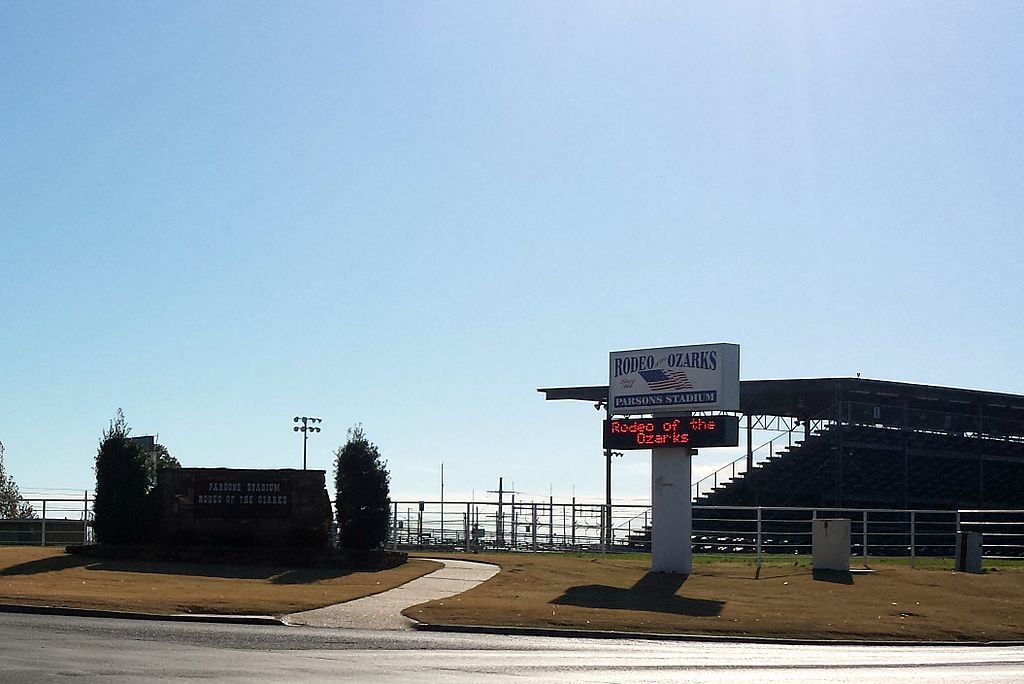 Exterior of Parsons Stadium where Rodeo of the Ozarks is held