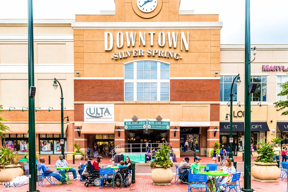 Shopping area of Downtown Silver Spring
