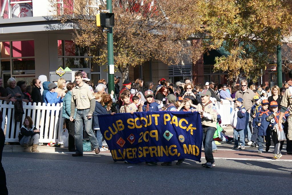 Cub scouts during the Silver Spring Thanksgiving Parade