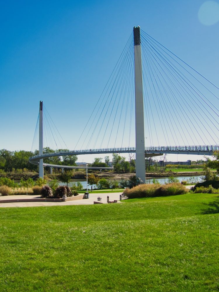 The grounds under Bob Kerrey Pedestrian Bridge