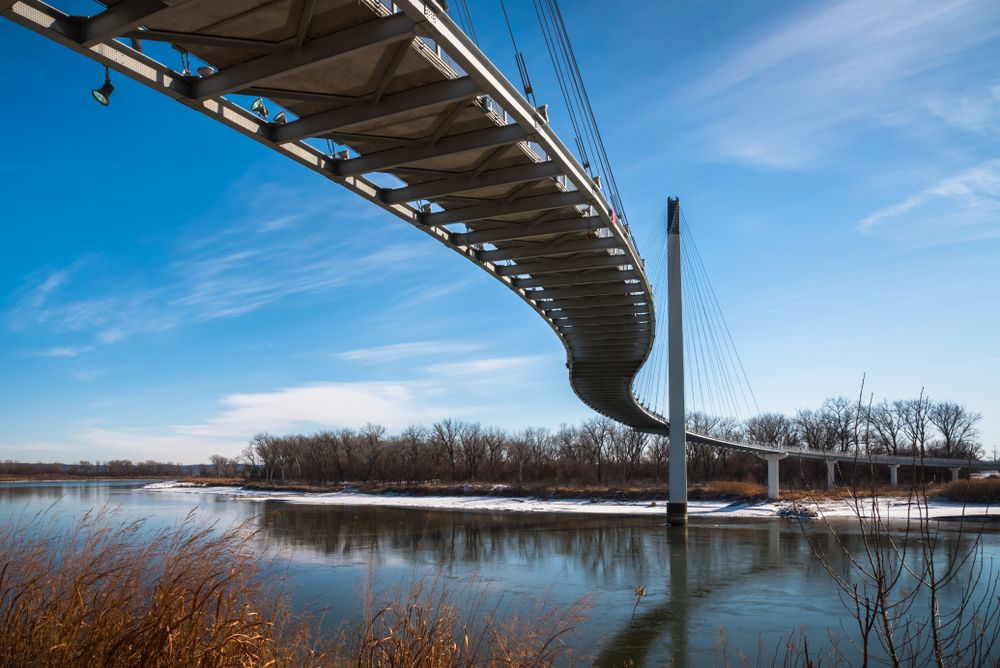 Waters under Bob Kerrey Pedestrian Bridge