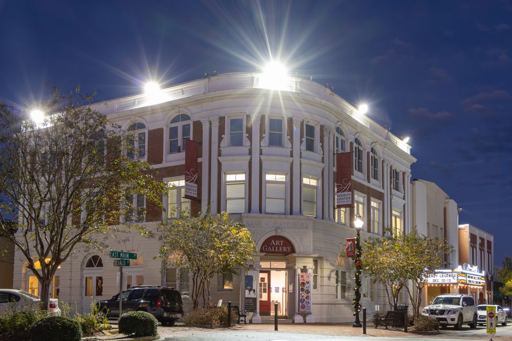 Night lights of Averitt Center for the Arts