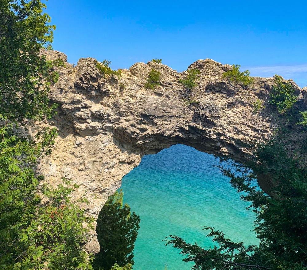 The arch rock of Mackinac Island State Park