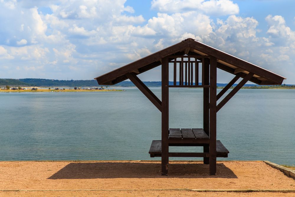 Picnic shed at Stillhouse Hollow Lake