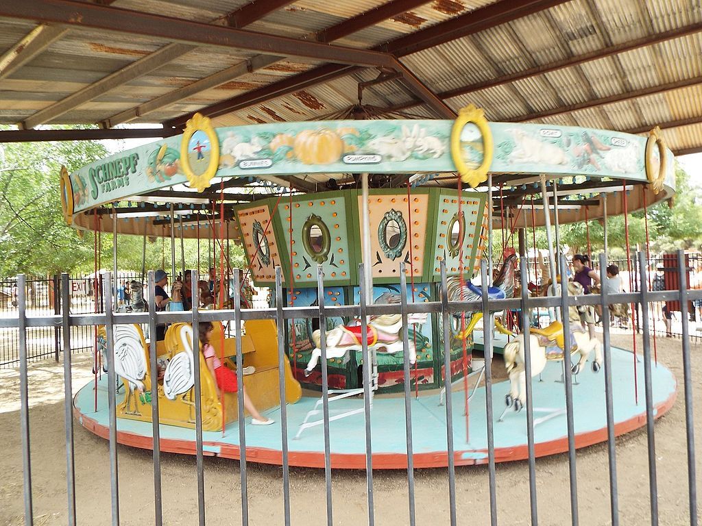 A carousel at Schnepf Farms