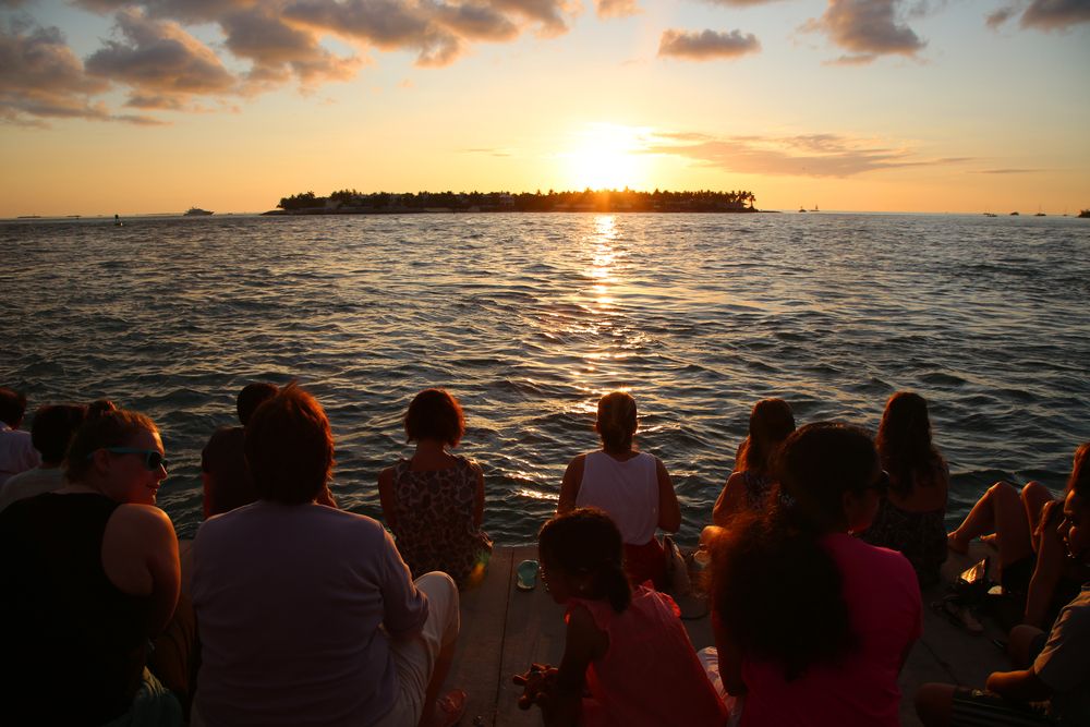 People Watching the Sunset in Mallory Square