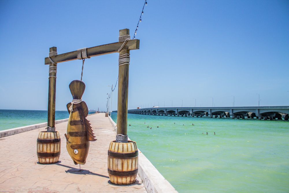 View of Progreso Pier in Mexico