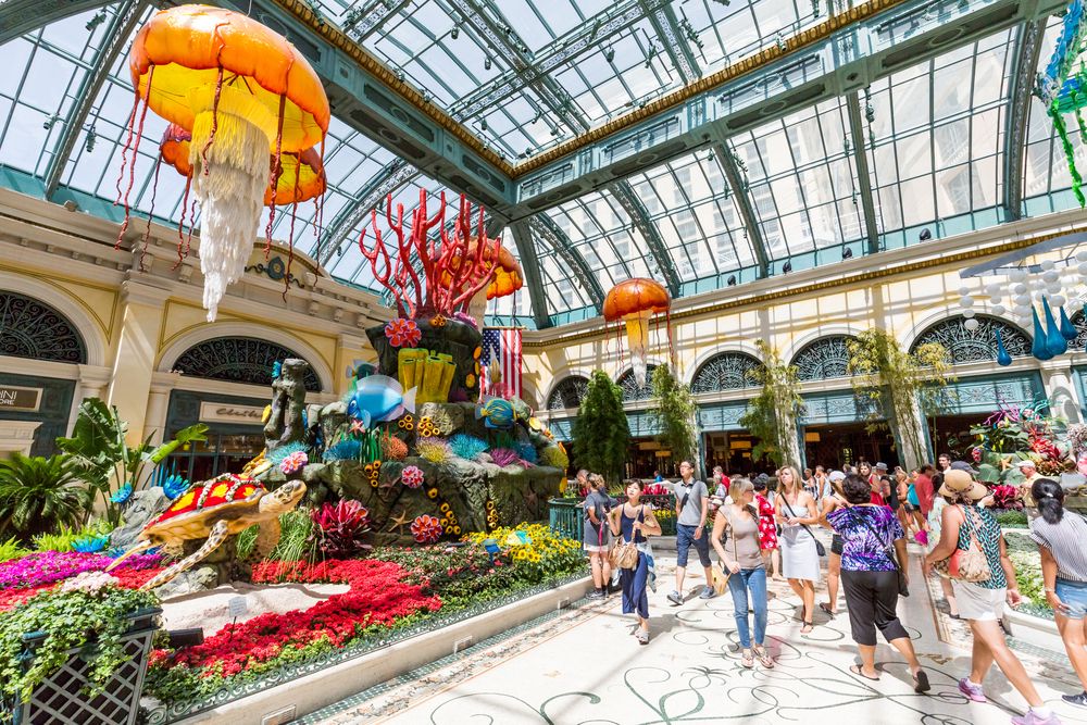 People in the Bellagio Conservatory & Botanical Gardens