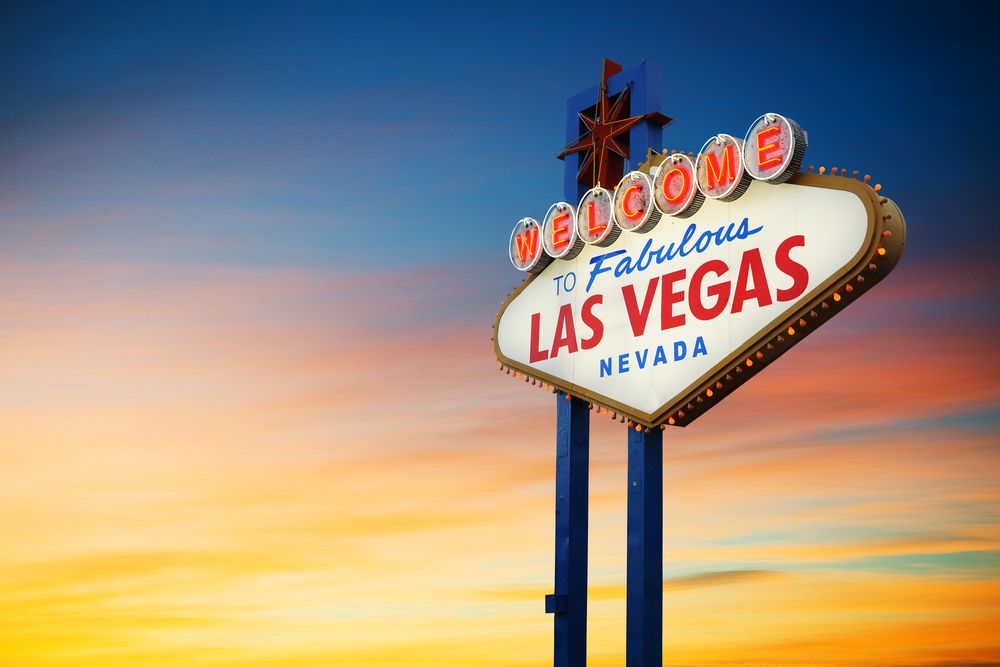 Side view of the Welcome to Fabulous Las Vegas Sign
