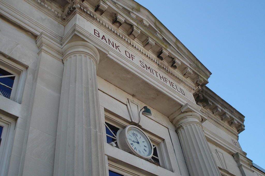 Close view of Isle of Wight Museum's clock