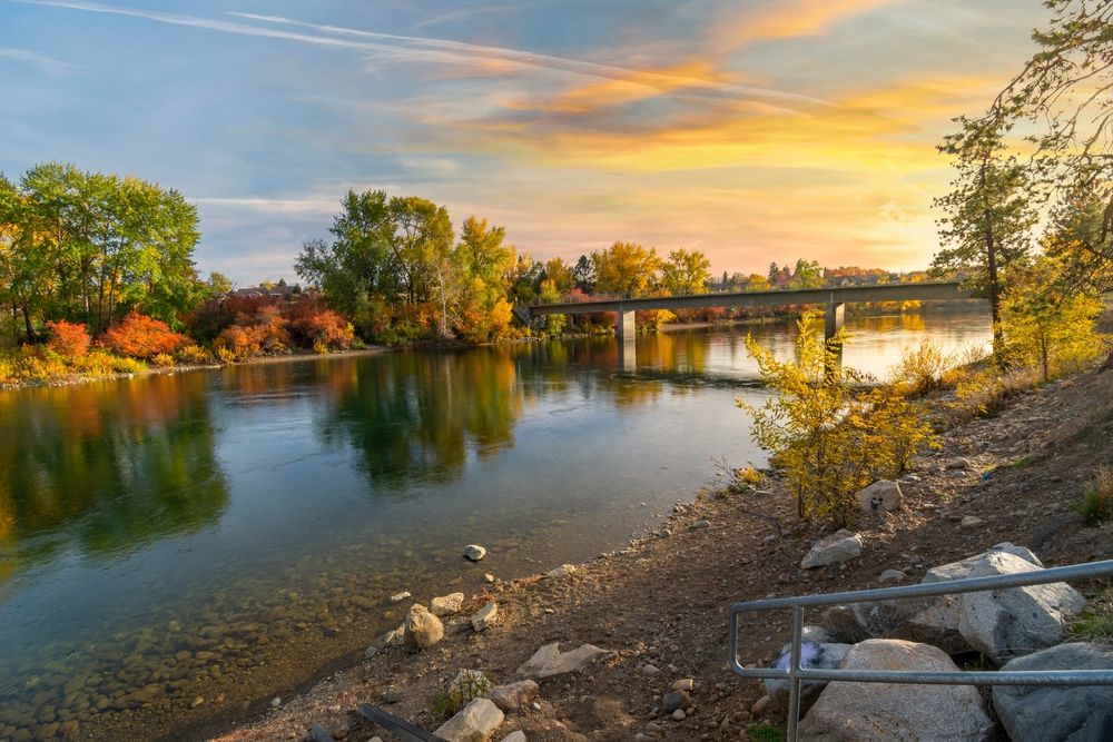 View of a river along Centennial Trail