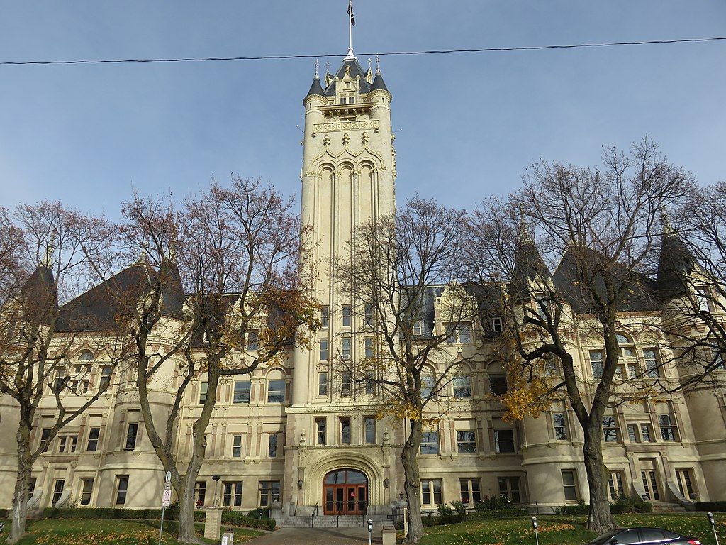 Front view of Spokane County Courthouse's exterior