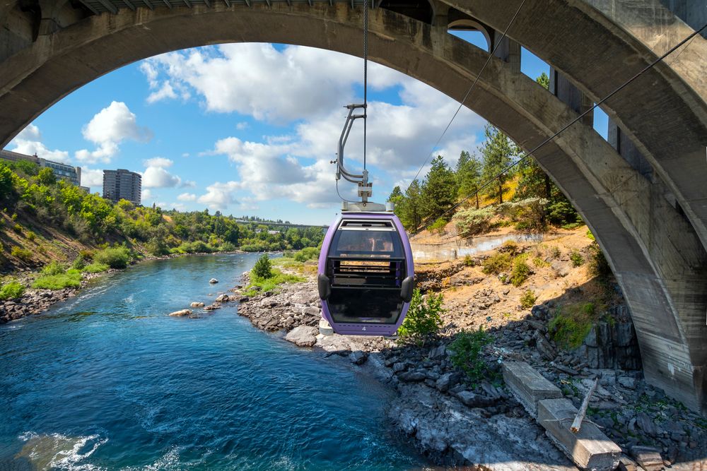 Cable car gondola ride over Spokane Falls