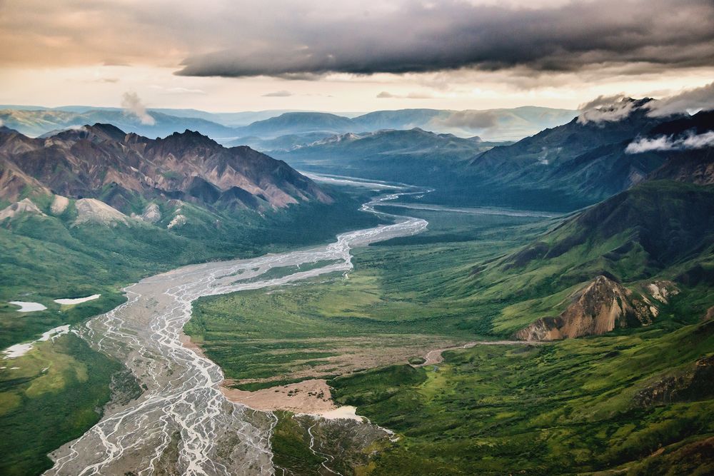Aerial view of Susitna River