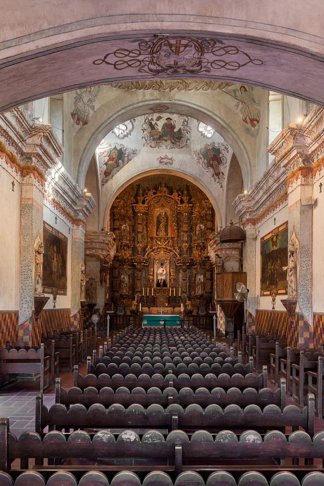 Interior of the Historic San Xavier del Bac Mission
