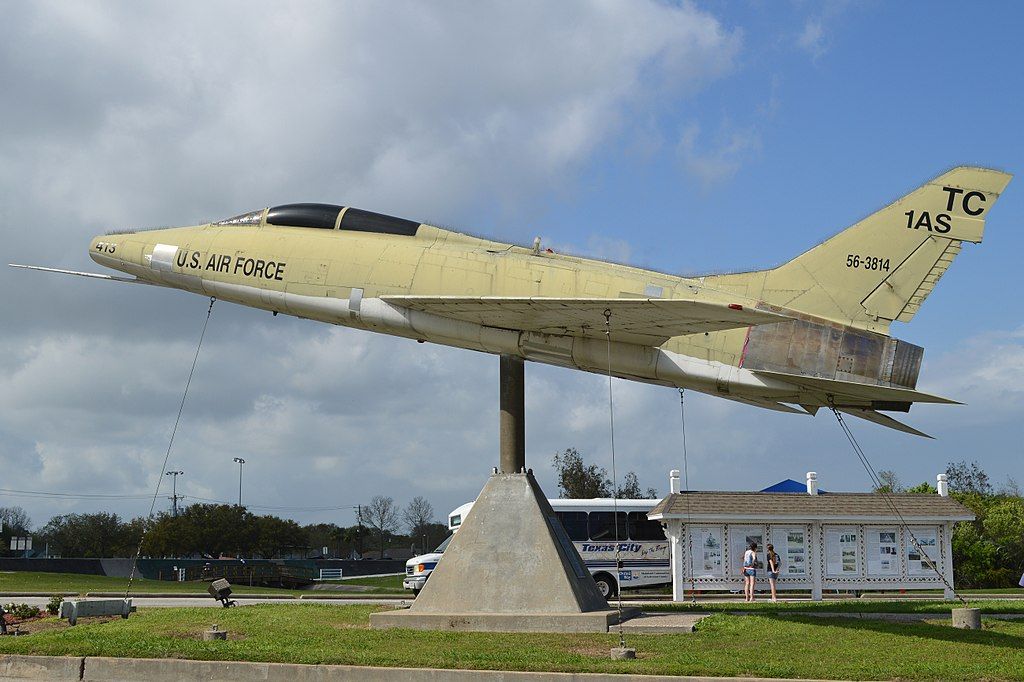 Aircraft on the grounds of Bay Street Park