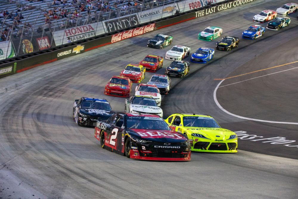 Race cars at Bristol Motor Speedway