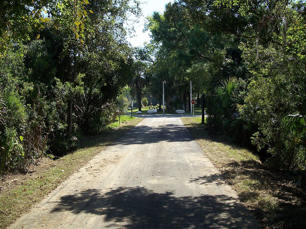Paved trail of Tallahassee-St. Marks Historic Railroad State Trail