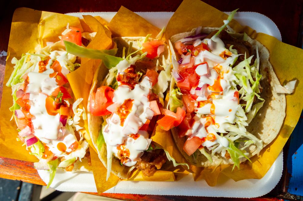 Famous fish tacos at Ensenada