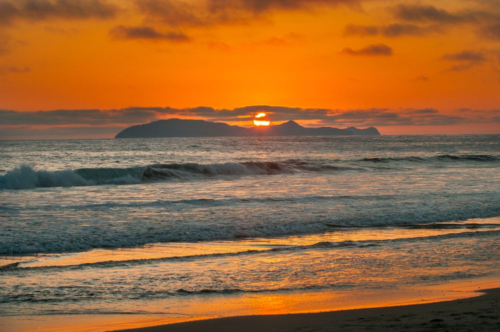 Scenic sunset at Rosarito Beach