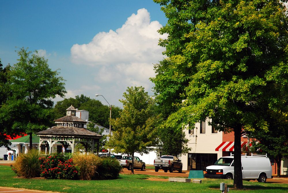 A gazebo at Downtown Tunica town square